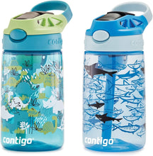 Load image into Gallery viewer, Contigo Kids 14 oz. Water Bottle 2-Pack - Dinos/Sharks