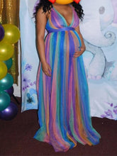 Load image into Gallery viewer, Rainbow Maternity Maxi Dress
