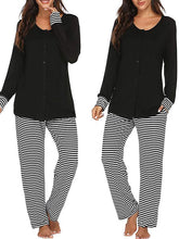 Load image into Gallery viewer, Striped Sleepwear Maternity Nursing Pajama Set, 2 Piece