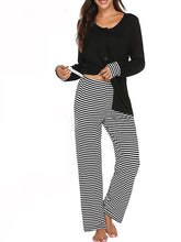Load image into Gallery viewer, Striped Sleepwear Maternity Nursing Pajama Set, 2 Piece