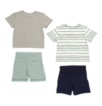 Load image into Gallery viewer, Rorie Whelan Baby Boy Croc/Striped Shirts & Shorts 4 pc Set, 18 Months