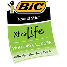 Load image into Gallery viewer, BIC Round Stic Xtra Life Ballpoint Pens, Medium Point, 10ct - Black