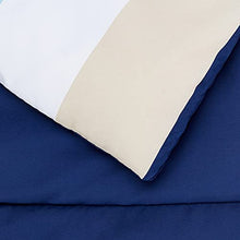 Load image into Gallery viewer, 7-Piece Lightweight Microfiber Bed-in-a-Bag Comforter Bedding Set - Full/Queen, Blue Stripe