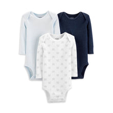 Load image into Gallery viewer, Child of Mine by Carter's Baby Boy Long Sleeve Bodysuits, 3-Pack