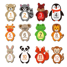 Load image into Gallery viewer, Baby Monthly Milestone Reusable Stickers Animal Design, 12 Pack