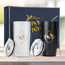 Load image into Gallery viewer, KEDRIAN Mr and Mrs Tumbler Set 20oz, Elegant Couple Gifts, Best Wedding Gifts for Couple, Mr and Mrs Gifts, Anniversary Gift for Couple, Engagement Gifts for Couples