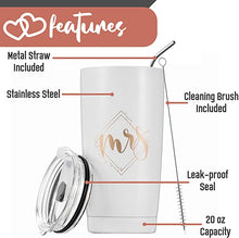 Load image into Gallery viewer, KEDRIAN Mr and Mrs Tumbler Set 20oz, Elegant Couple Gifts, Best Wedding Gifts for Couple, Mr and Mrs Gifts, Anniversary Gift for Couple, Engagement Gifts for Couples