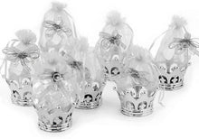 Load image into Gallery viewer, 12 Pieces Fillable Silver Crown with Pouch Party Favors