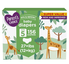 Load image into Gallery viewer, Parent's Choice Dry and Gentle Baby Diapers, Size 5, 156 Count