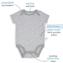 Load image into Gallery viewer, Fruit Of The Loom Baby Short Sleeve Grey Breathable Bodysuits, 4 Pack