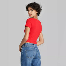 Load image into Gallery viewer, Women's Short Sleeve V-Neck Cropped T-Shirt By Wild Fable