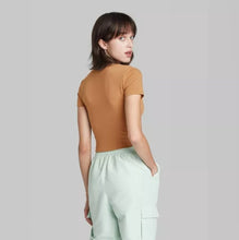 Load image into Gallery viewer, Women's Short Sleeve V-Neck Cropped T-Shirt By Wild Fable