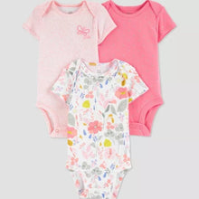 Load image into Gallery viewer, Baby Girls' 3pk Butterfly Floral Bodysuit