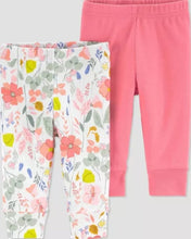 Load image into Gallery viewer, Baby Girls' 2pk Butterfly & Floral Pull-On Pants