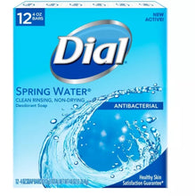 Load image into Gallery viewer, Dial Antibacterial Deodorant Spring Water Bar Soap 4oz, 12 Pack