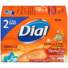 Load image into Gallery viewer, Dial Beauty Bar Soap, Miracle Marula Oil , 3.2 Oz Bars, 2 Count Pack