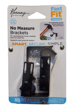 Load image into Gallery viewer, Fast Fit Matte Black 5/8 Inch No Measure Curtain Rod Brackets, 2-Pack