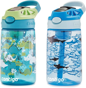 Contigo Kids 14 oz. Water Bottle 2-Pack - Dinos/Sharks