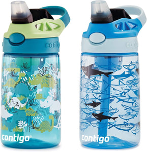 Contigo Kids 14 oz. Water Bottle 2-Pack - Dinos/Sharks