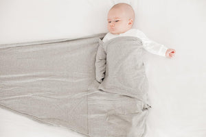 Miracle Blanket Baby Sleep Wearable Swaddle Wrap for Newborn/Infant Boy or Girl 0-3 Months, Solid Heather Gray