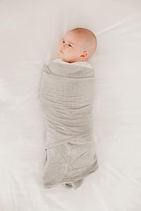 Miracle Blanket Baby Sleep Wearable Swaddle Wrap for Newborn/Infant Boy or Girl 0-3 Months, Solid Heather Gray