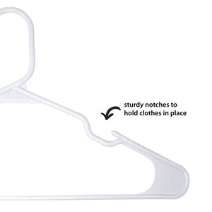 Mainstays Clothing Hangers, 50 Pack, White, Durable Plastic