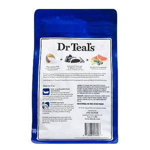 Dr Teal's Pure Epsom Salt Soaking Solution, Activated Charcoal & Hawaiian Black Lava Salt, 3 lbs.