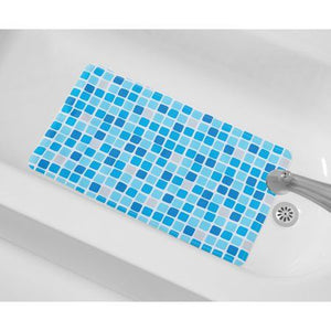 Mainstays 15.75" x 27" Blue Tiles Printed Tub Mat