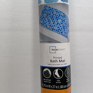 Mainstays 15.75" x 27" Blue Tiles Printed Tub Mat