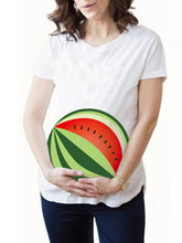 Load image into Gallery viewer, Watermelon Print Short Sleeve Maternity/Pregnancy T-Shirt
