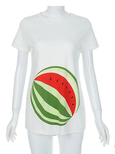 Watermelon Print Short Sleeve Maternity/Pregnancy T-Shirt