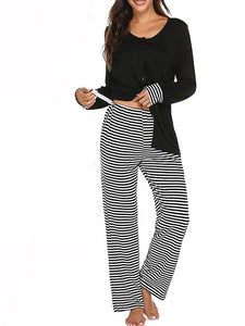 Striped Sleepwear Maternity Nursing Pajama Set, 2 Piece