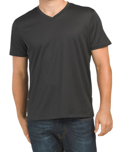 Perry Ellis Black Short Sleeve V-neck Tee