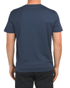 Perry Ellis Blue Short Sleeve V-neck Tee