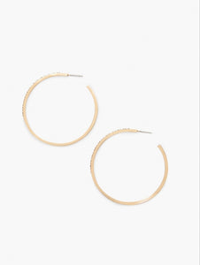 Gold Rhinestone Hoop Earrings