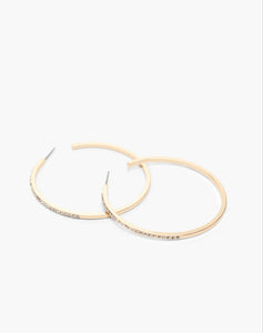 Gold Rhinestone Hoop Earrings