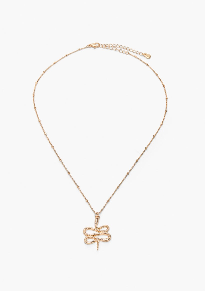 Gold Snake Pendant Necklace