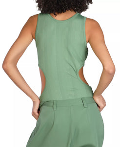 Nicole Williams English Cutout Ribbed Bodysuit