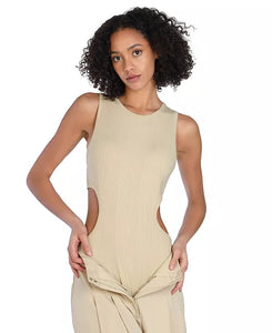 Nicole Williams English Cutout Ribbed Bodysuit