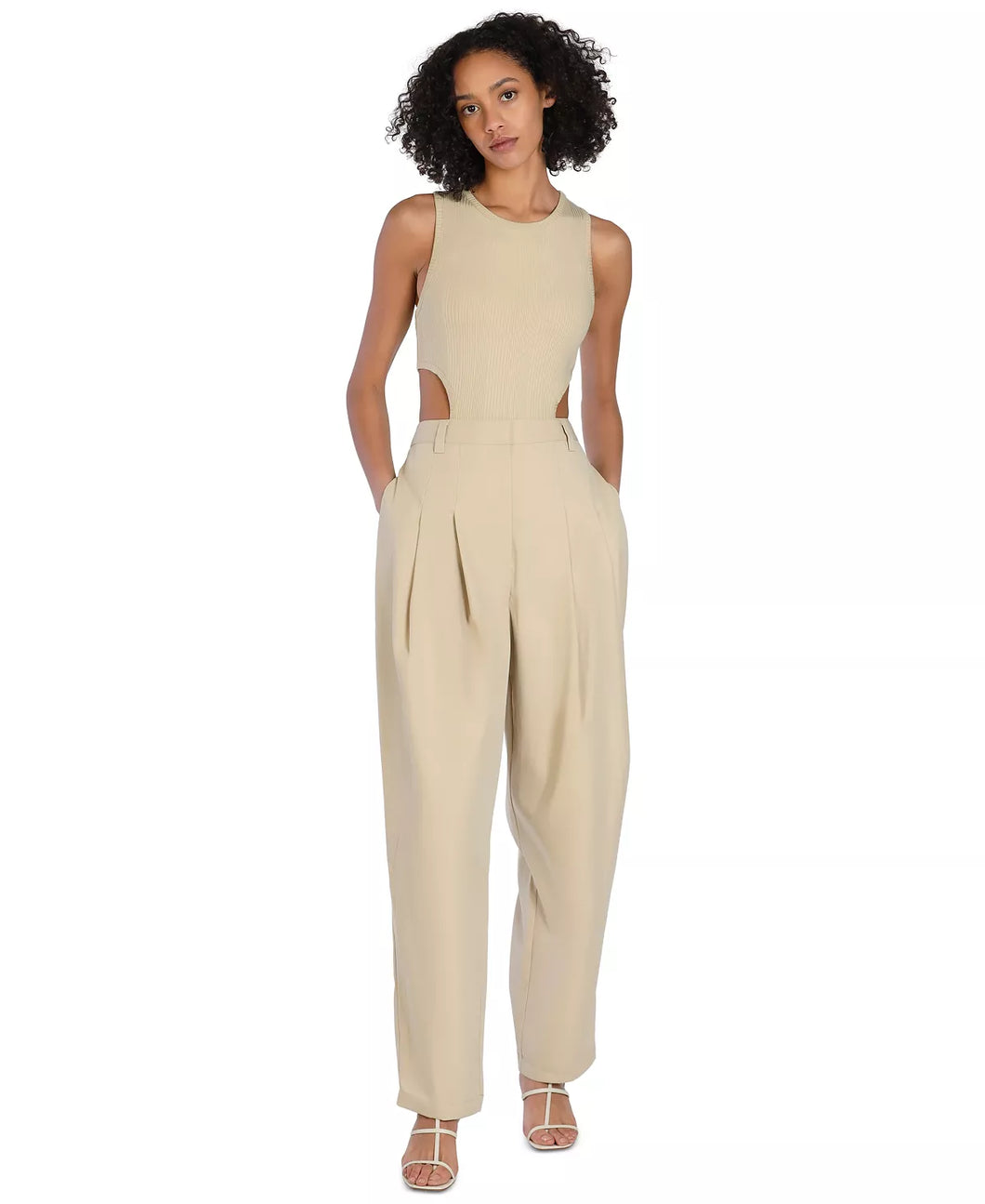 Nicole Williams English Cutout Ribbed Bodysuit