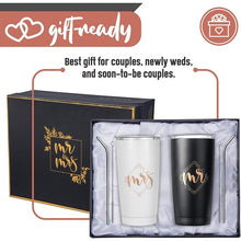 Load image into Gallery viewer, KEDRIAN Mr and Mrs Tumbler Set 20oz, Elegant Couple Gifts, Best Wedding Gifts for Couple, Mr and Mrs Gifts, Anniversary Gift for Couple, Engagement Gifts for Couples
