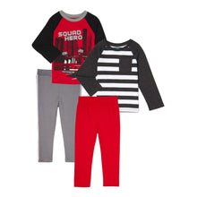 Load image into Gallery viewer, Toddler Boy Long-Sleeve Graphic T-Shirt, Active Pants &amp; Jersey Pants Outfit Set, 4-Piece
