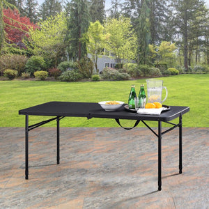 Mainstays 4' Fold-In-Half Adjustable Table, Rich Black