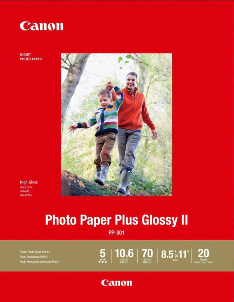 Canon 8.5”x11” Photo Paper Plus Glossy II