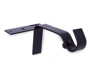 Fast Fit Matte Black 5/8 Inch No Measure Curtain Rod Brackets, 2-Pack