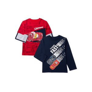 Boys' Disney Cars Graphic Long Sleeve T-Shirts, 2-Pack