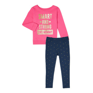 Toddler Girls Smart & Strong Fleece, 2-Piece Set