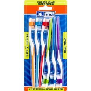 Dr. Fresh Dailies Toothbrushes, Firm, 6 Ct