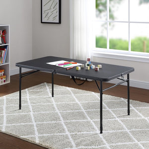 Mainstays 4' Fold-In-Half Adjustable Table, Rich Black