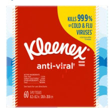 Load image into Gallery viewer, Kleenex Anti-Viral Facial Tissue, 3-Ply, 60 Sheets Per Box
